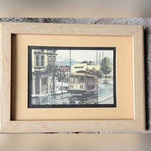 Source Unknown San Francisco Cable Car Print in Beige and Black